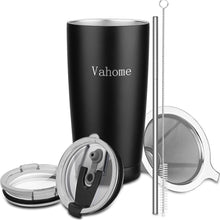 Load image into Gallery viewer, Coffee Cups  Stainless Steel Tumbler Insulated 20OZ Large Capacity Travel Water Bottle Beer Coffee Mugs Drinkware with Two Lid
