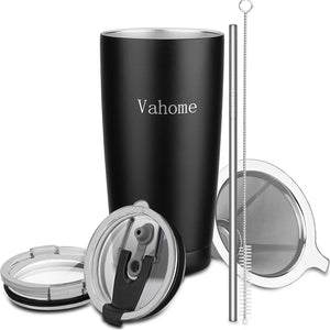 Coffee Cups  Stainless Steel Tumbler Insulated 20OZ Large Capacity Travel Water Bottle Beer Coffee Mugs Drinkware with Two Lid