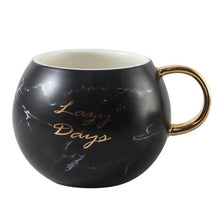 Load image into Gallery viewer, Coffee Mug Printing with Gold 530ML Women Men Marble Ceramic Coffee Mug Milk Drink Cup Novelty Gift, Black, White, Pink
