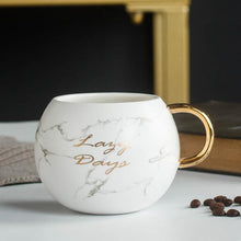 Load image into Gallery viewer, Coffee Mug Printing with Gold 530ML Women Men Marble Ceramic Coffee Mug Milk Drink Cup Novelty Gift, Black, White, Pink
