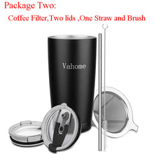 Load image into Gallery viewer, Coffee Cups  Stainless Steel Tumbler Insulated 20OZ Large Capacity Travel Water Bottle Beer Coffee Mugs Drinkware with Two Lid
