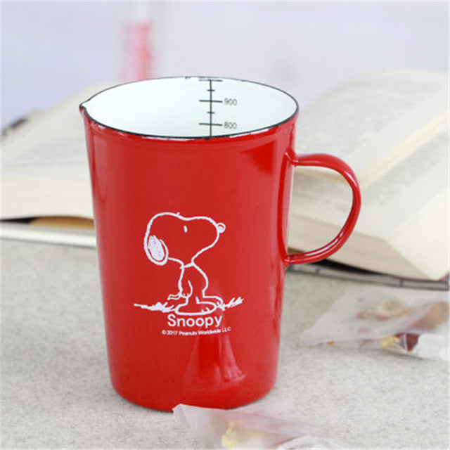 Large-capacity Japanese-style coffee mug roasted enamel cup with pull-out  foam high-value with scale 1000ml large capacity mk38
