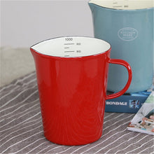 Load image into Gallery viewer, Large-capacity Japanese-style coffee mug roasted enamel cup with pull-out  foam high-value with scale 1000ml large capacity mk38

